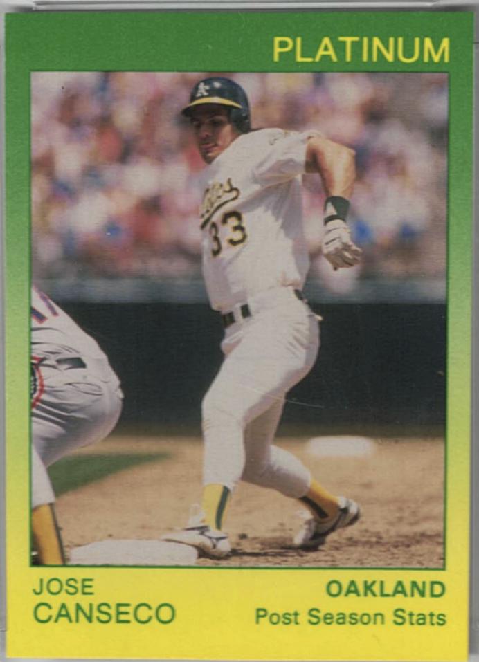 Jose Canseco #21 Baseball Cards 1991 Star Platinum Edition