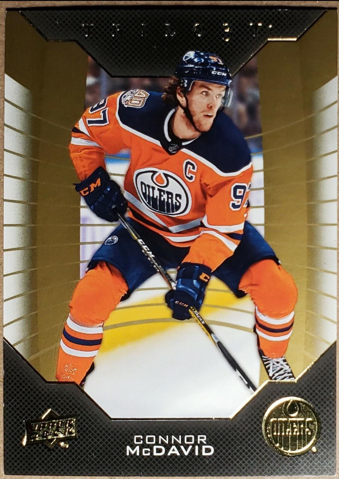 Connor McDavid #1 Hockey Cards 2019 Upper Deck Trilogy