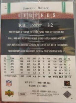 Emerson Boozer #37 Football Cards 2006 Upper Deck Legends