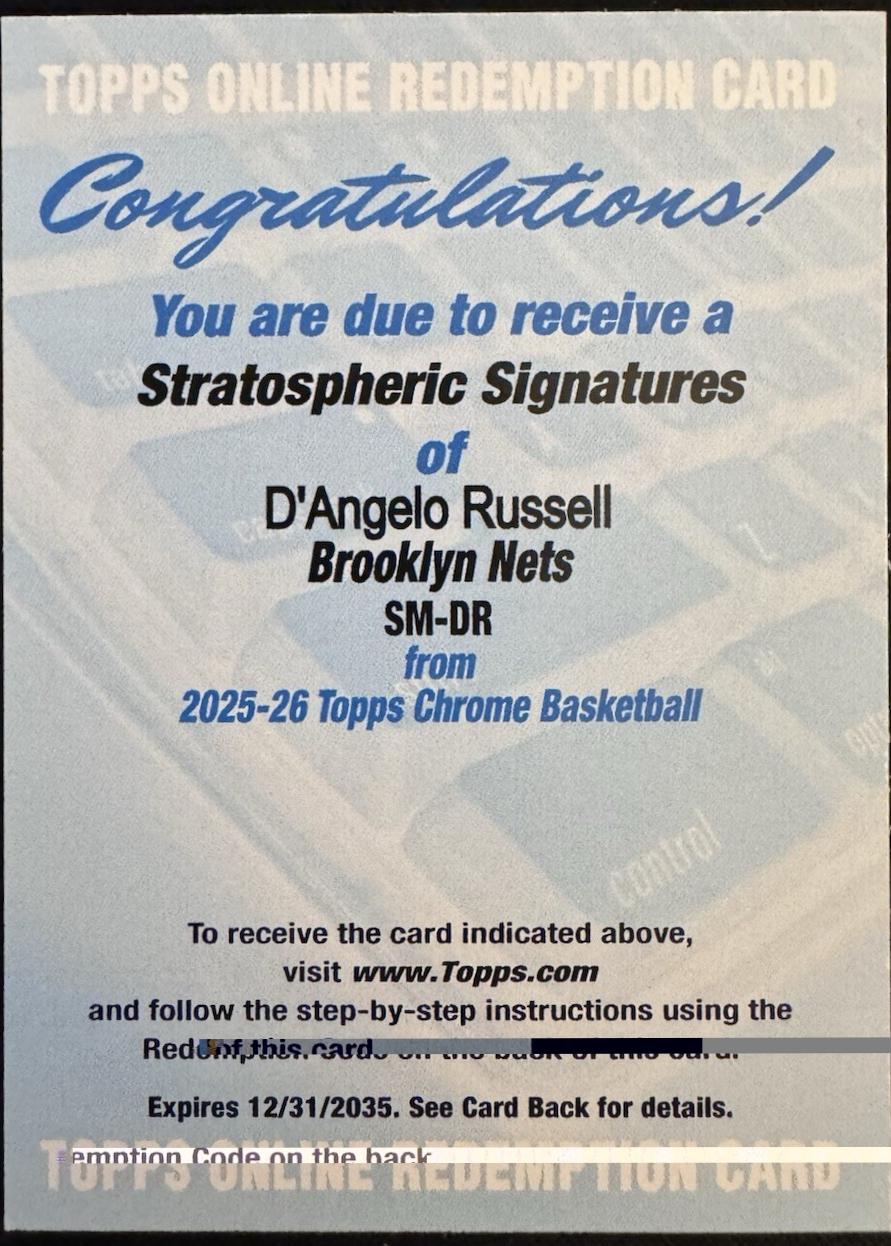 2025 D'Angelo Russell #SM-DR