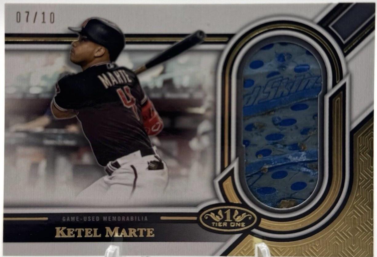 Ketel Marte #GR-KM Baseball Cards 2023 Topps Tier One Gripping Relics