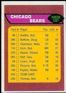 Bears Checklist #454