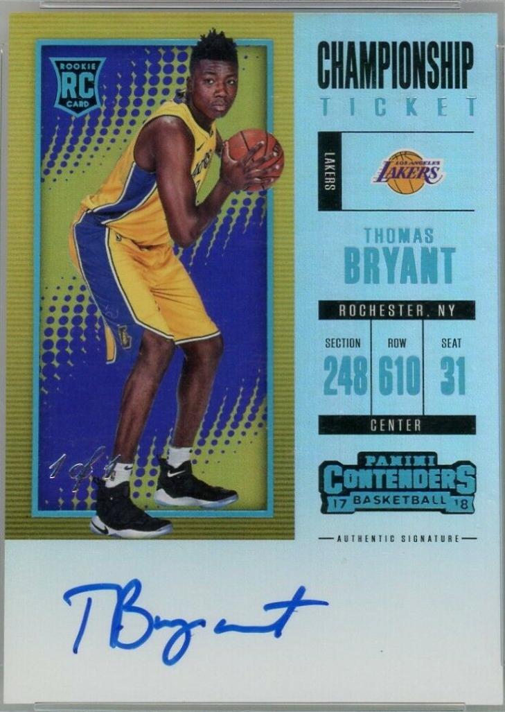 Thomas Bryant [Vertical Autograph Championship Ticket 1/1] #140