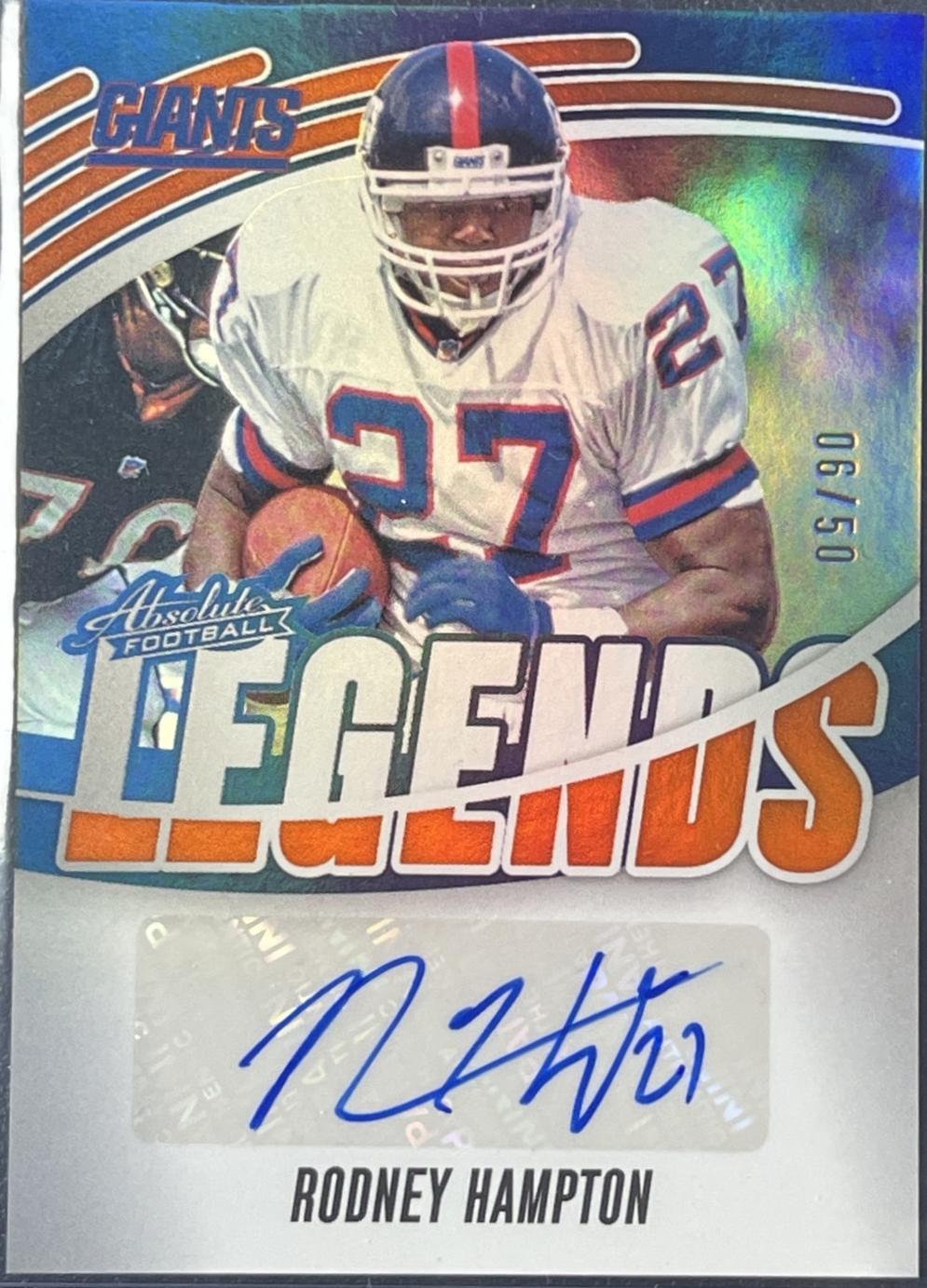 Rodney Hampton [Orange] #ALS-RHN Prices | 2025 Panini Absolute Legends ...