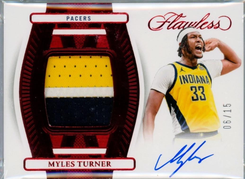 Myles Turner [Ruby] #34 Prices | 2023 Panini Flawless Patch Autograph ...