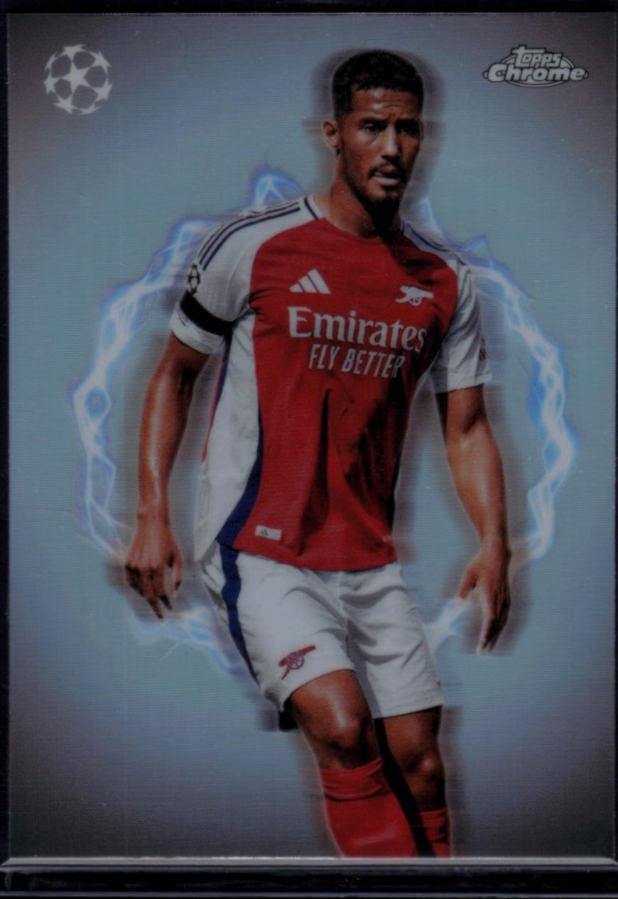 William Saliba #CP-19 Soccer Cards 2024 Topps Chrome UEFA Circle of Power