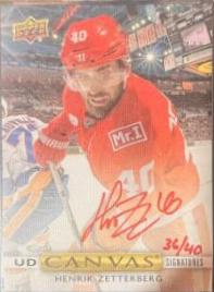Henrik Zetterberg #CS-HZ 2020 Upper Deck Clear Cut Canvas Signatures Hockey