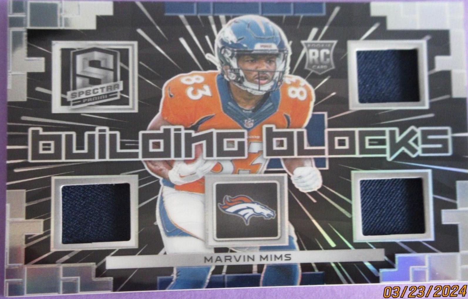Marvin Mims #27 2023 Panini Spectra Building Blocks Football
