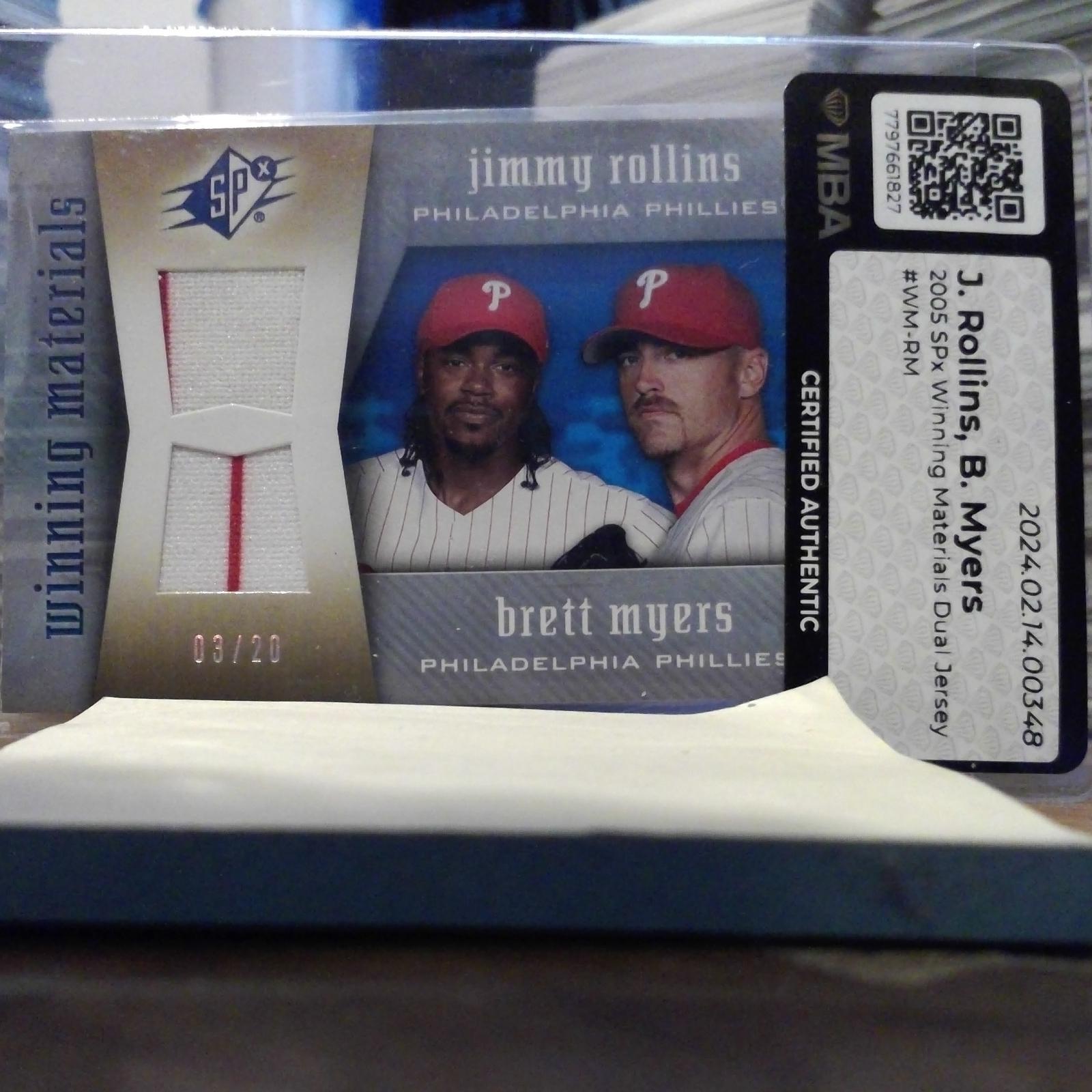 Jimmy Rollins, Brett Myers #WM-RM Baseball Cards 2005 SP Collection SPx Winning Mat. Dual