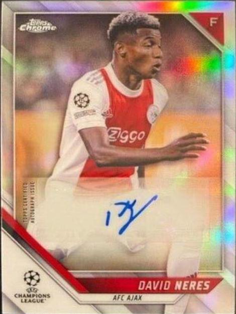 David Neres #CA-DN Soccer Cards 2021 Topps Chrome UEFA Champions League Autographs