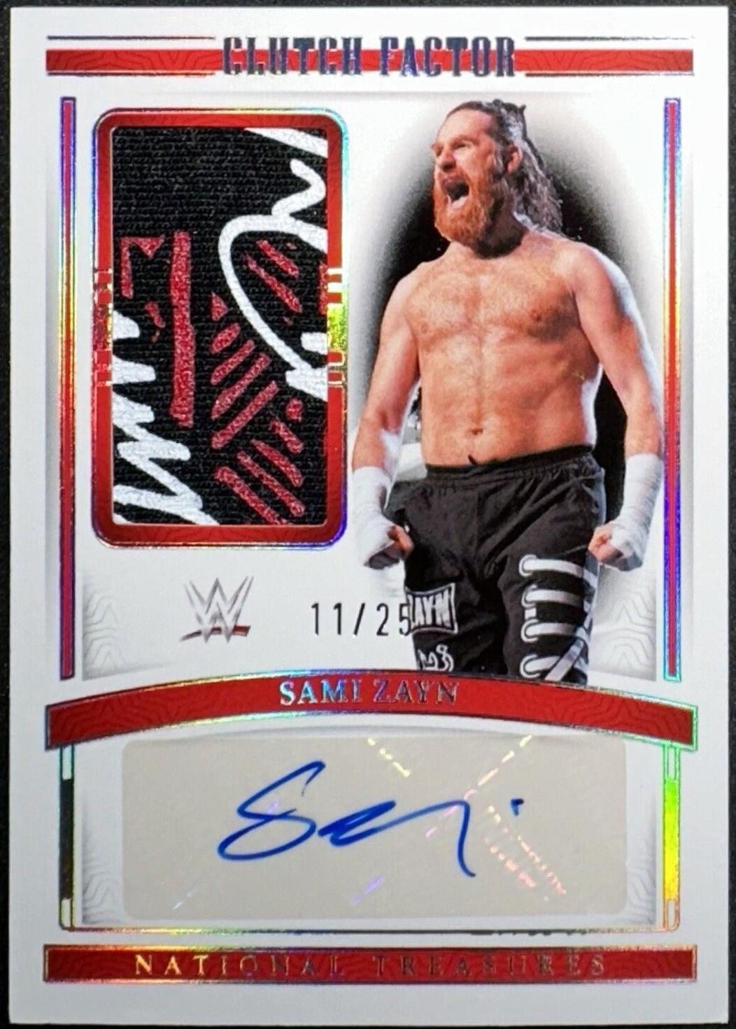 Sami Zayn #CF-SZN Wrestling Cards 2024 Panini National Treasures WWE Clutch Factor Signature