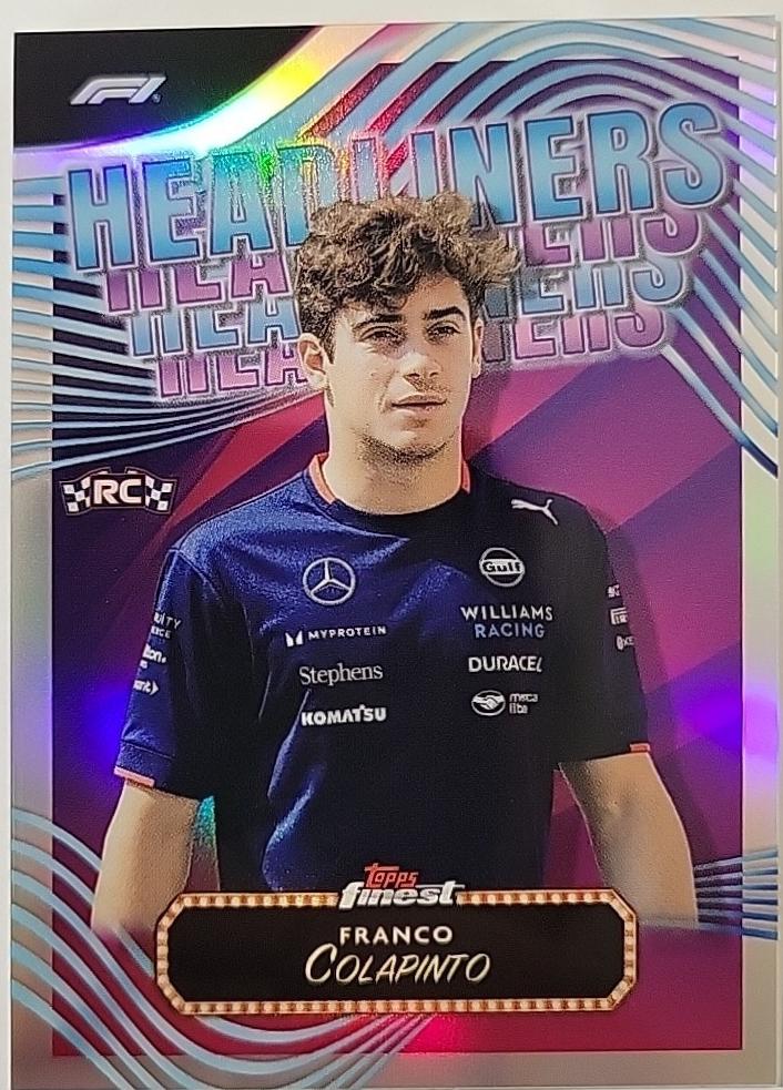 Franco Colapinto #HL-10 Racing Cards 2024 Topps Finest Formula 1 Headliners