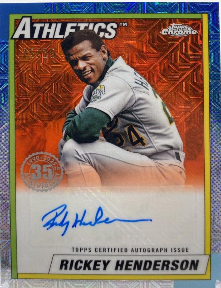 Rickey Henderson #90CA-RH Baseball Cards 2025 Topps 1990 Chrome Autograph