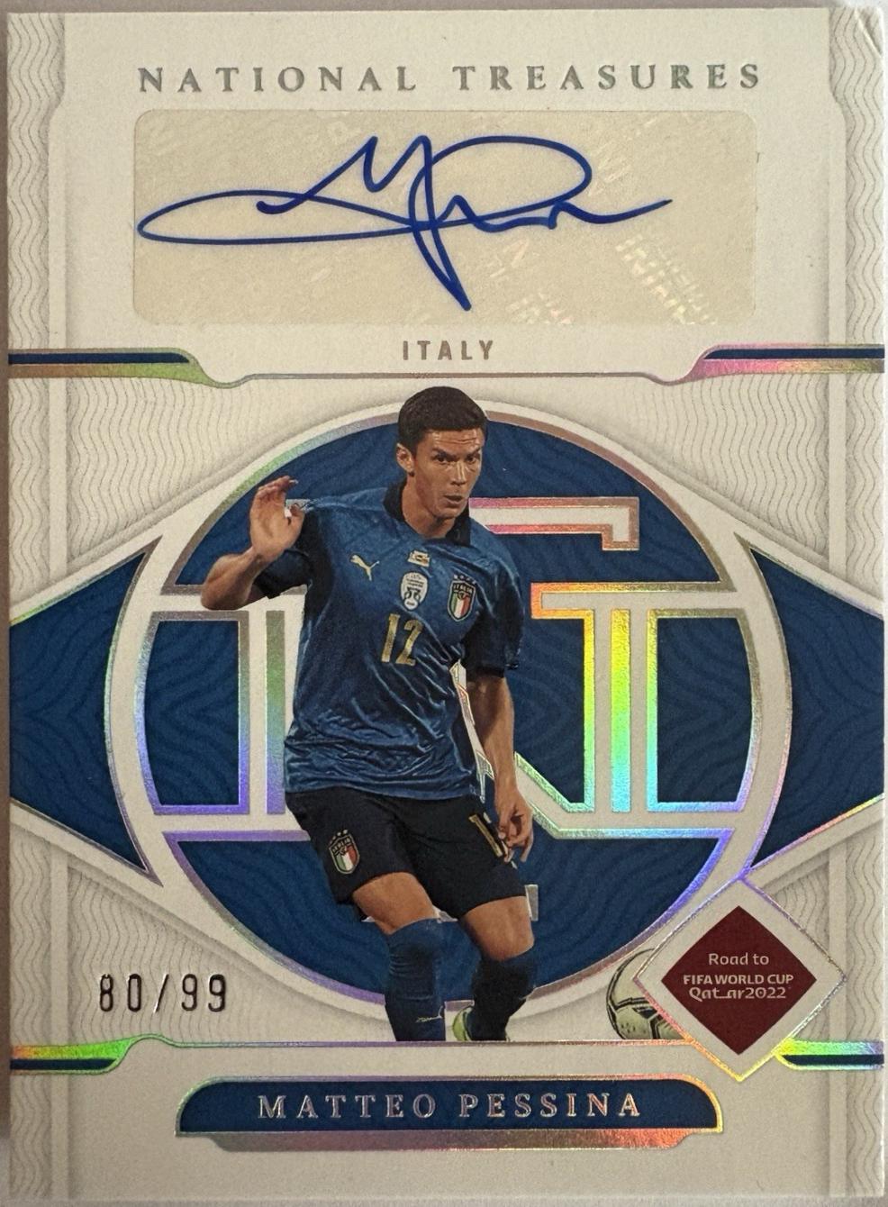 Matteo Pessina #S-MPA Soccer Cards 2022 Panini National Treasures FIFA Road to World Cup Signatures
