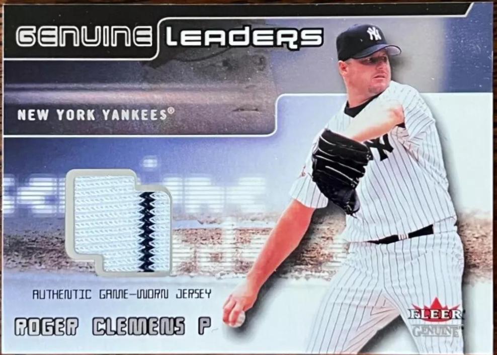 Roger Clemens #RC Baseball Cards 2002 Fleer Genuine Leaders Game Jersey