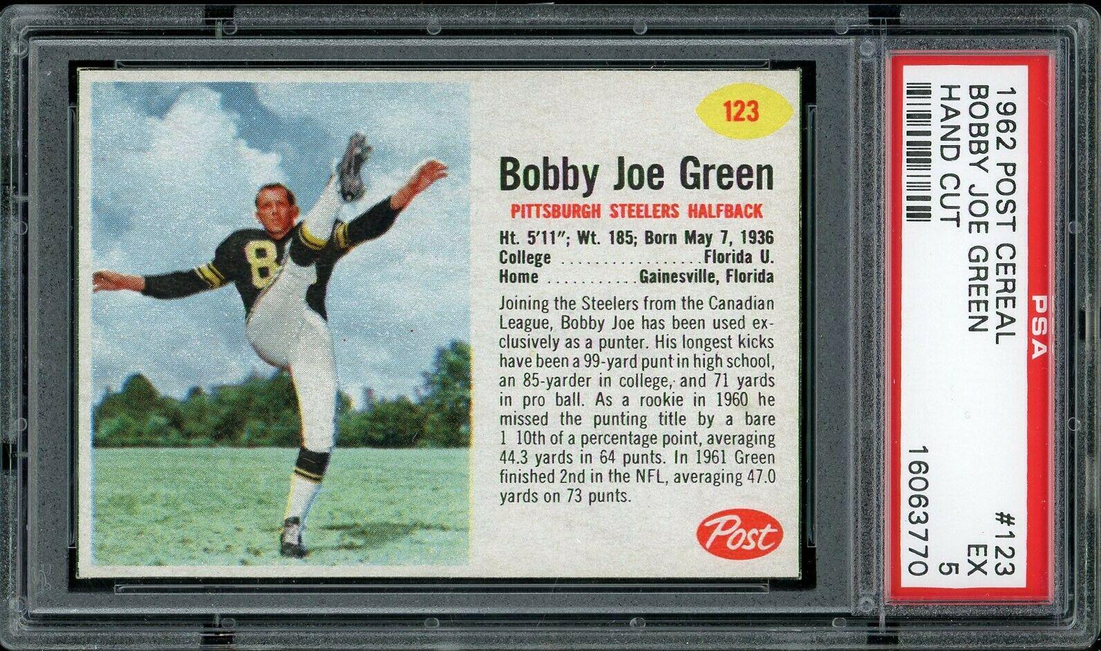 Bobby Joe Green #123 Football Cards 1962 Post Cereal