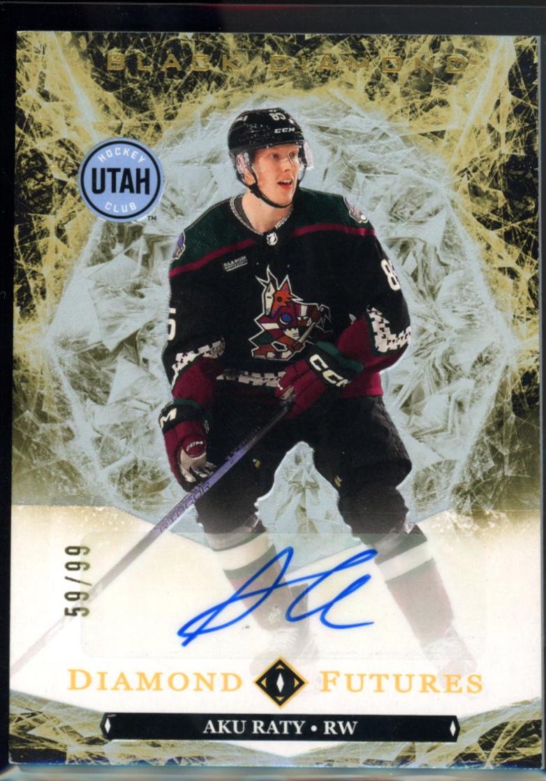 Aku Raty #BDF-AR Hockey Cards 2024 Upper Deck Black Diamond Futures Autograph
