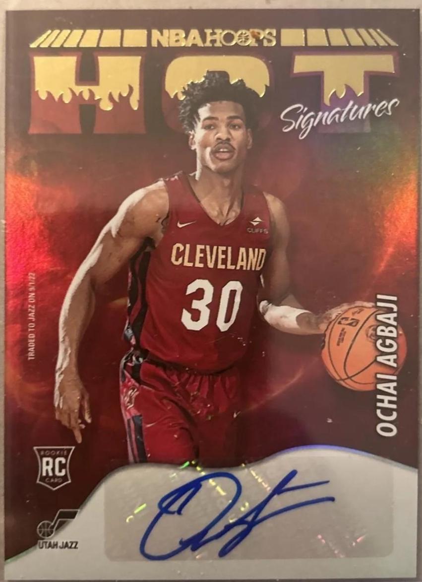 Ochai Agbaji #HSR-OAB Basketball Cards 2022 Panini Hoops Hot Signatures Rookies