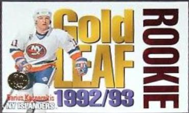 Darius Kasparaitis #13 Hockey Cards 1993 Leaf Gold Rookie