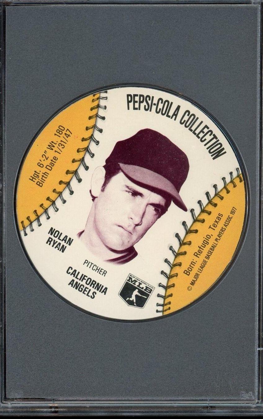 Nolan Ryan Baseball Cards 1977 Pepsi Cola Baseball Stars Discs