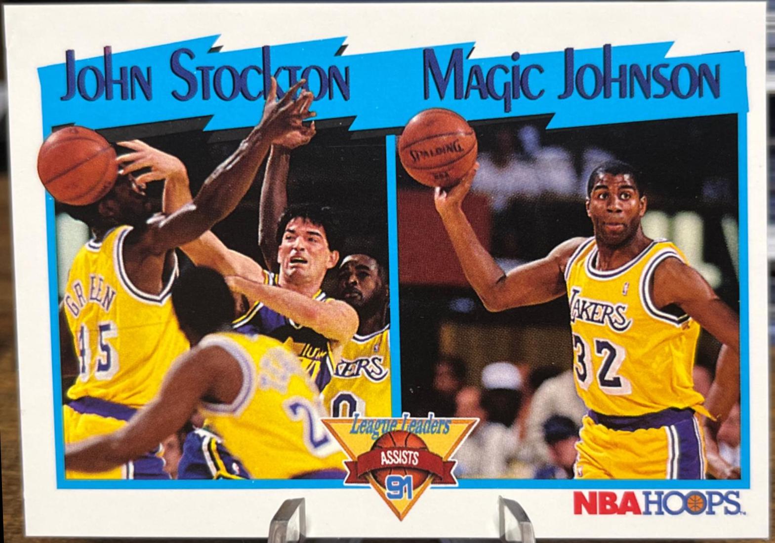 Assists Leaders J.Stockton, M.Johnson #312 Basketball Cards 1991 Hoops