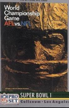 Super Bowl I #1 Football Cards 1990 Pro Set