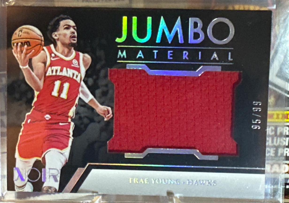 Trae young #JM-TRY Basketball Cards 2022 Panini Noir Jumbo Material