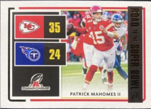 Patrick Mahomes II #RSBCC-PM Football Cards 2020 Panini Donruss Road to the Super Bowl Conference Championship