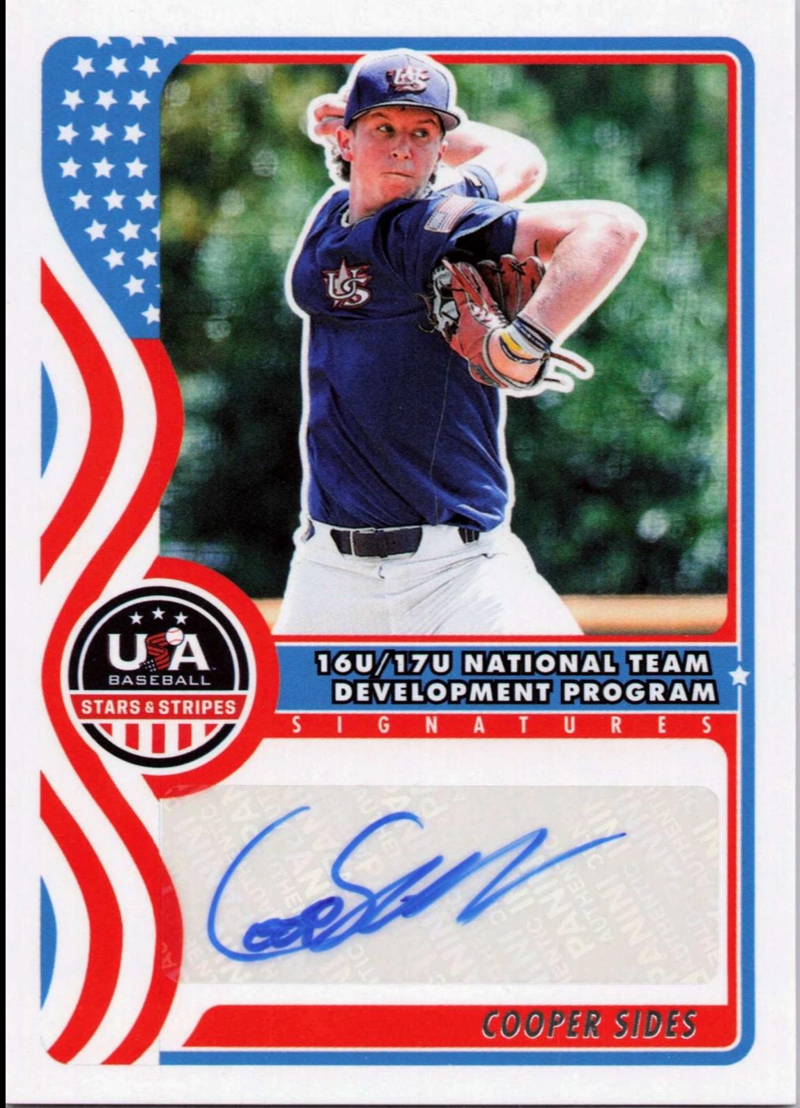 Cooper Sides #NTS-CS 2025 Panini Stars And Stripes 16u17u National Team Signature Baseball