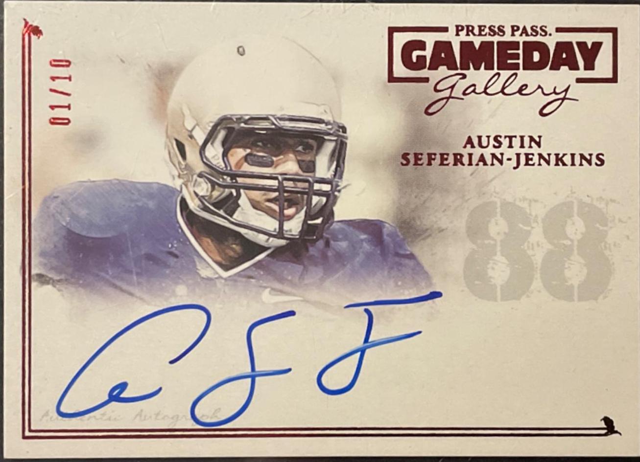 austin seferian-jenkins “red trim/ blue autograph” #GG-ASJ Football Cards 2014 Press Pass Gameday Gallery