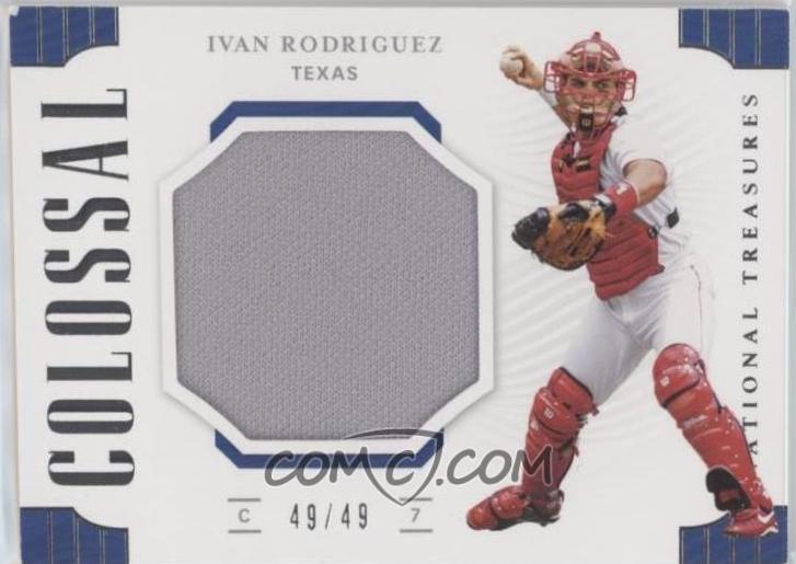 Ivan Rodriguez #CM-IR Baseball Cards 2019 Panini National Treasures Colossal Materials