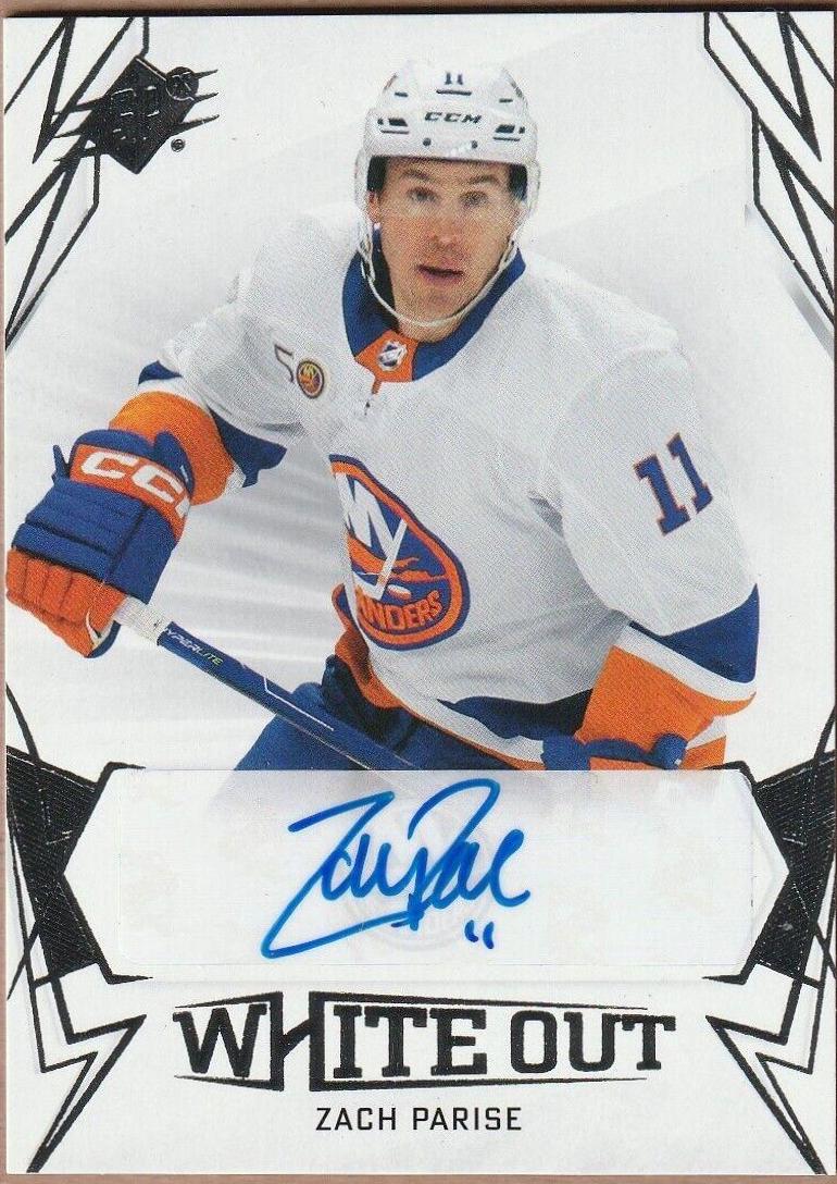 Zach Parise #WO-ZP Hockey Cards 2022 SPx White Out Autographs