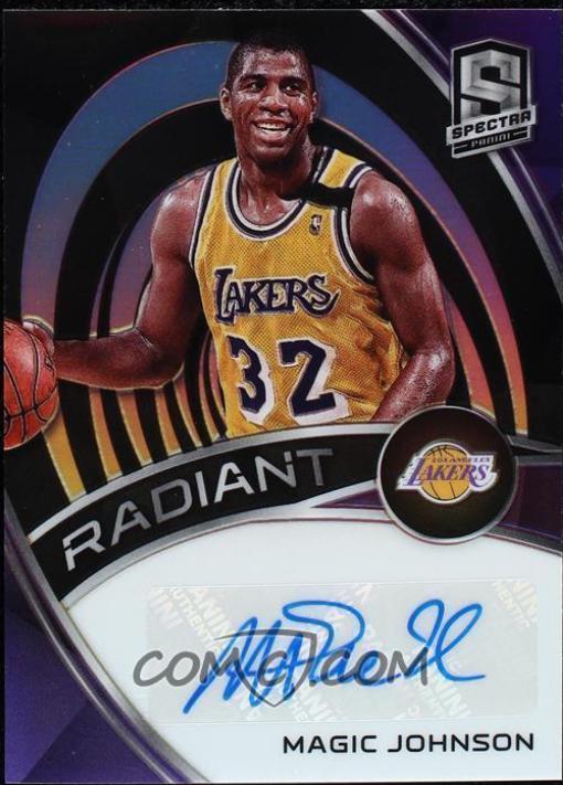 Magic Johnson #RS-MJN Basketball Cards 2019 Panini Spectra Radiant Signatures