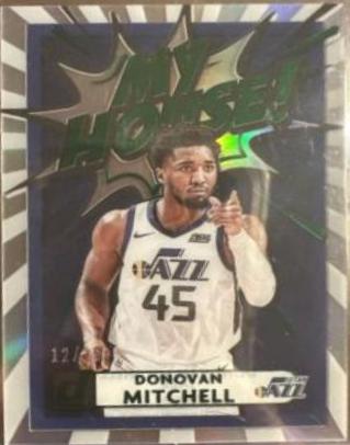 Donovan Mitchell Green #5 Basketball Cards 2020 Panini Clearly Donruss My House