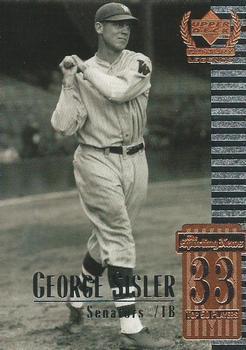 George Sisler #33 Baseball Cards 1999 Upper Deck Century Legends