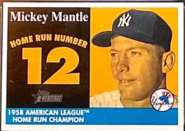 Mickey Mantle #MHRC12 Baseball Cards 2007 Topps Heritage 1958 Home Run Champion