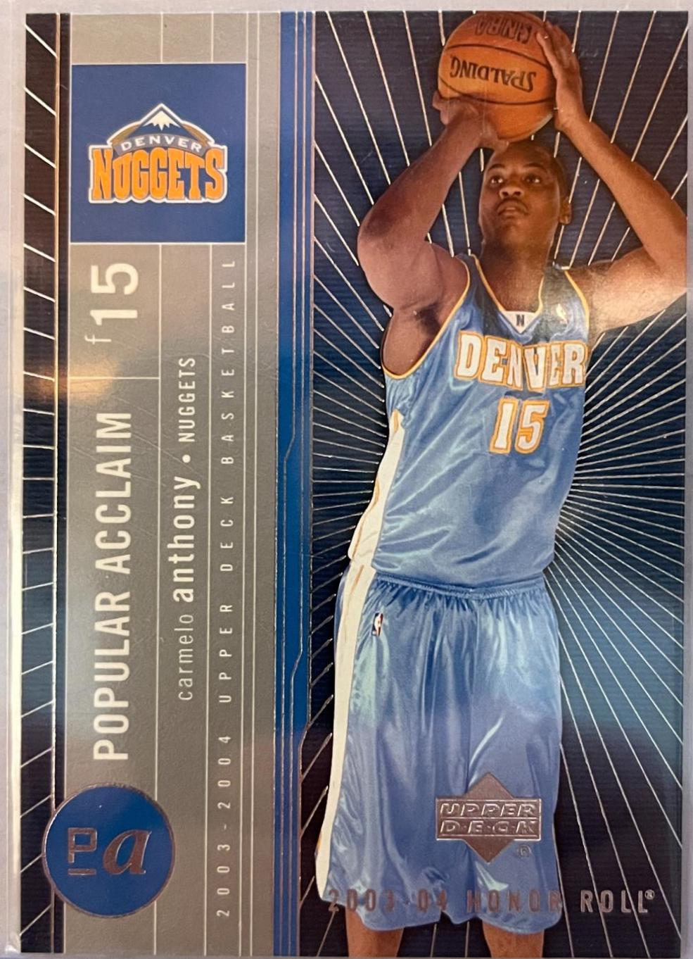 Carmelo Anthony #PA8 Basketball Cards 2003 Upper Deck Honor Roll Popular Acclaim