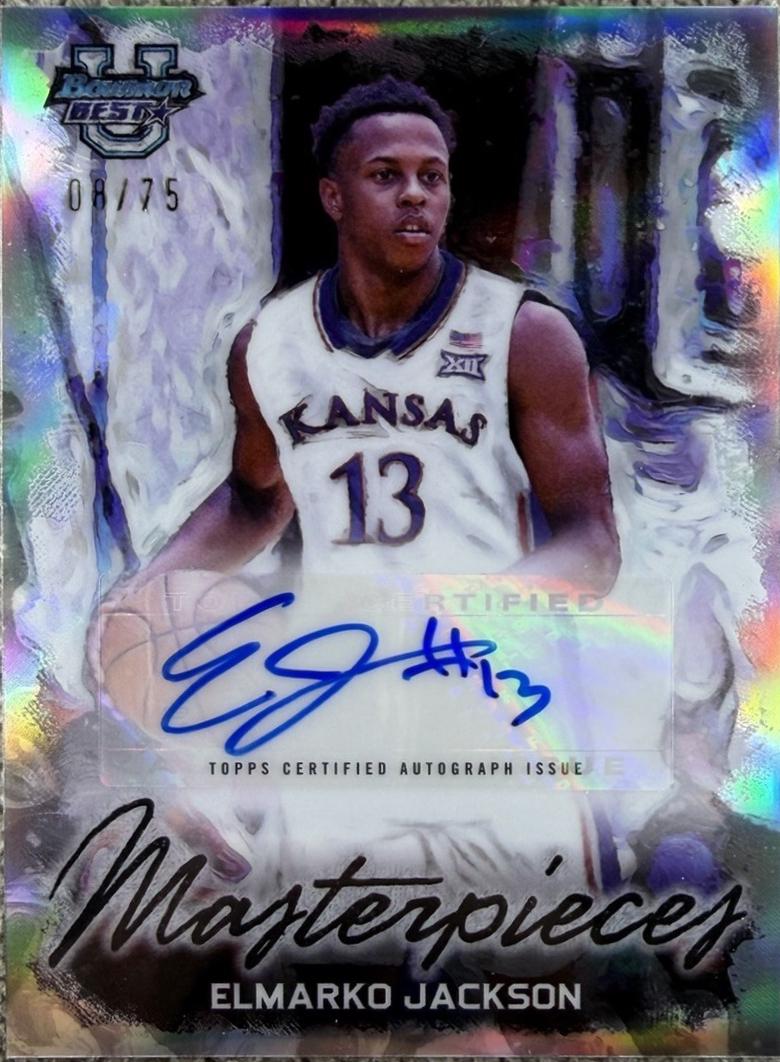 Elmarko Jackson #BMA-EJ 2023-24 Bowman University Best Basketball Bowman Masterpieces Autographs