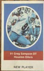 Greg Sampson Football Cards 1972 Sunoco Stamps Update Prices