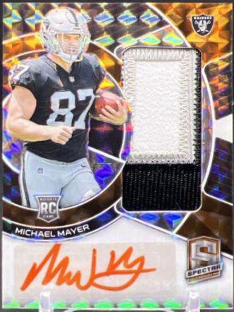 Michael Mayer #16 Football Cards 2023 Panini Spectra Rookie Autograph Neon Orange