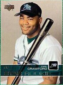 Carl Crawford #30 Baseball Cards 2003 Upper Deck