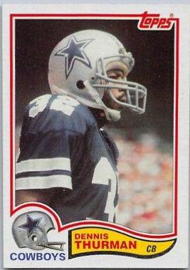 Dennis Thurman #326 Football Cards 1982 Topps