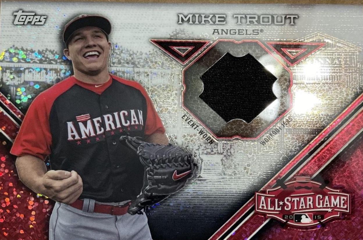 Mike Trout #ASCR-MTR Baseball Cards 2015 Topps Chrome Update All Star Stitches Relics