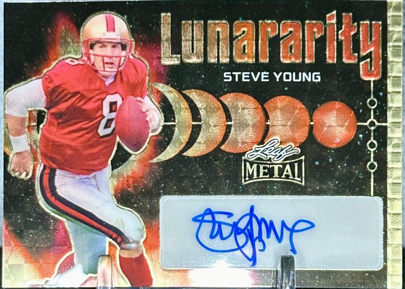 Steve Young #L-SY1 2024 Leaf Metal Lunararity Autograph Football