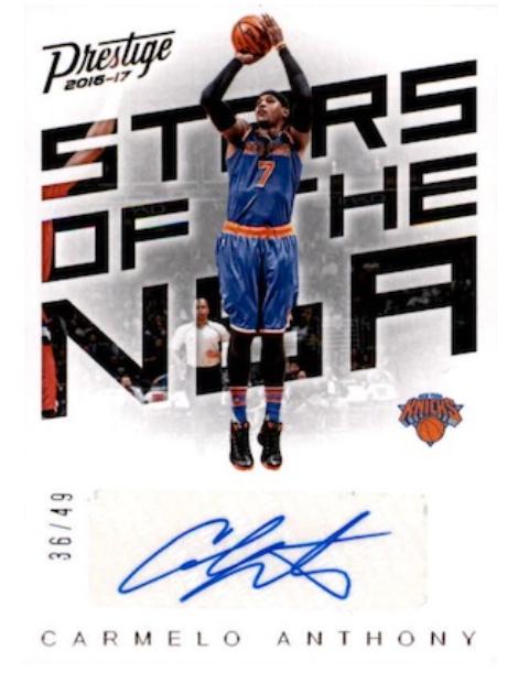 Carmelo Anthony #39 Basketball Cards 2016 Panini Prestige Stars of the NBA Signatures