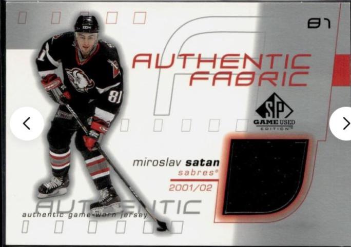 Miroslav Satan #AF-MS 2001 Sp Game Used Hockey