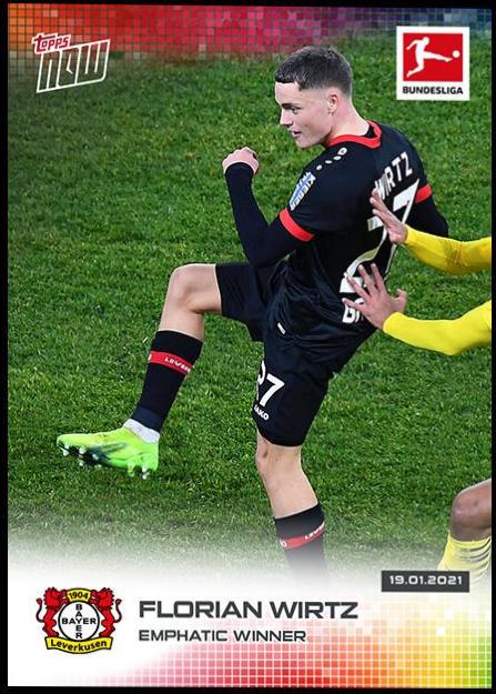 Florian Wirtz #97 Soccer Cards 2020 Topps Now Bundesliga