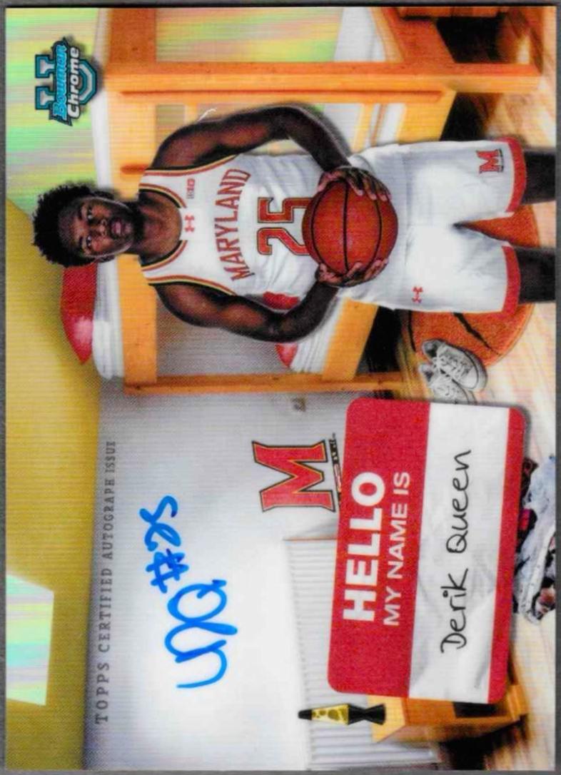 Derik Queen #CDS-DQ Basketball Cards 2024 Bowman Chrome University Campus Dorms Signature
