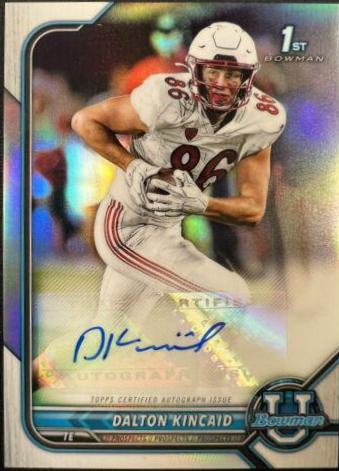 Dalton Kincaid #BCPA-DKI 2021 Bowman University Chrome Autographs Football