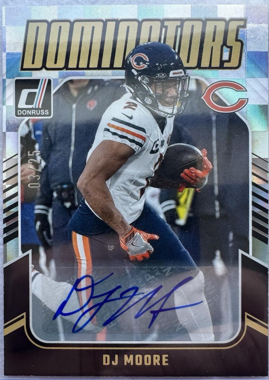 DJ Moore #35 Football Cards 2024 Panini Donruss Dominators Autograph